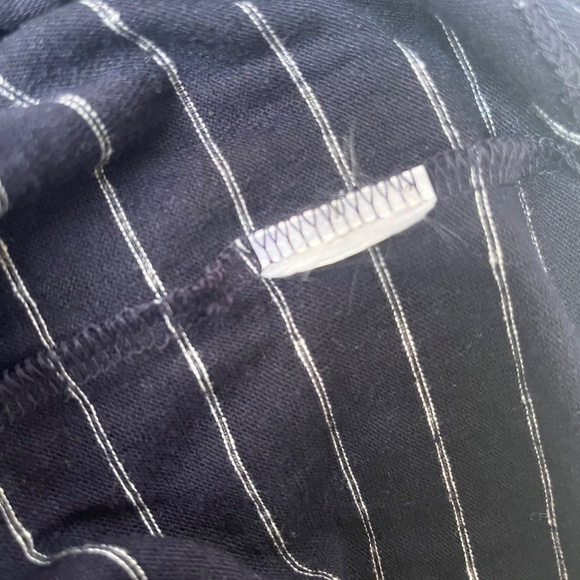 Gap Women's Linen-Blend Long-Sleeve Boatneck T-Shirt / Top, Navy Blue / Grey, S - Picture 7 of 10